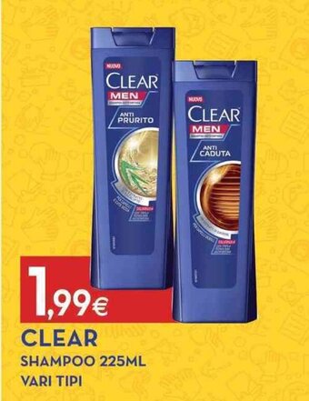 CLEAR SHAMPOO 225ML VARI TIPI