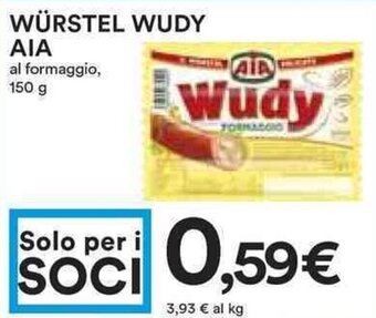 Coop WÜRSTEL WUDY AIA al formaggio, 150 g offerta