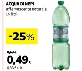 Coop Acqua di nepi effervescente naturale offerta
