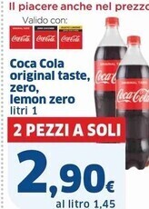Sigma Coca cola original taste, lemon zero offerta