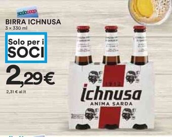 Coop BIRRA ICHNUSA 3 x 330 ml offerta