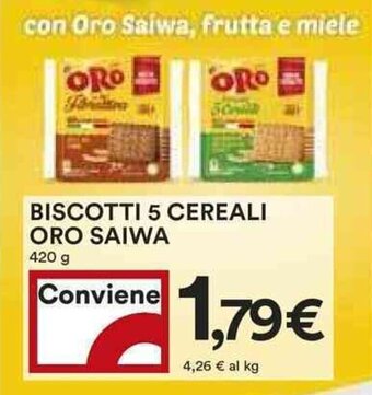 Coop BISCOTTI 5 CEREALI ORO SAIWA 420 g offerta