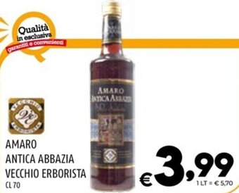 Il Centesimo AMARO ANTICA ABBAZIA VECCHIO ERBORISTA cl 70 offerta