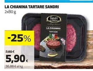 Coop Sandri la chianina tartare offerta