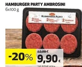 Coop Ambrosini hamburger party offerta
