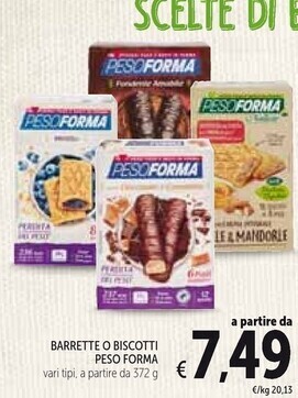 Spazio Conad Pesoforma barrette o biscotti offerta