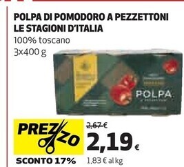Coop Le stagioni d'italia polpa di pomodoro a pezzettoni offerta