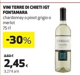 Coop Fontamara vini terre di chieti igt offerta