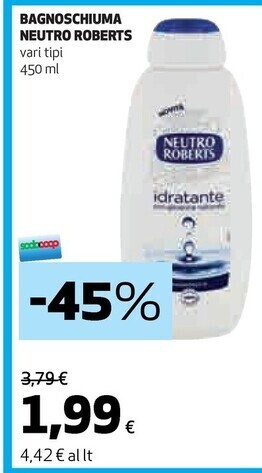 Coop Neutro roberts bagnoschiuma offerta