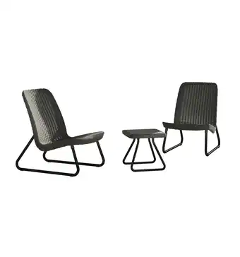 Set da giardino 'rio balcony' con 2 poltrone e tavolo, colore grafite - keter