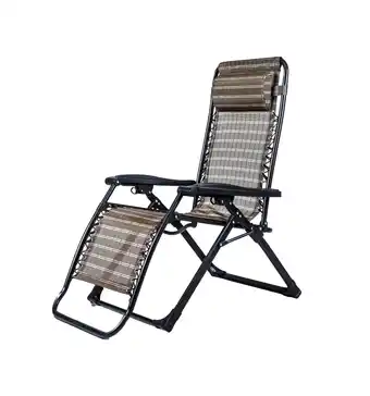 Eurobrico Sdraio da esterno 'gravity ' con cuscino in textilene color tortora - 93x68x112 cm offerta