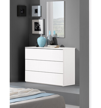 Eurobrico Cassettiera 'giotto' 3 cassetti bianco graffiato, 105x45x75 cm offerta