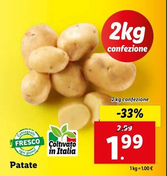 Lidl Patate 2 kg confezione offerta