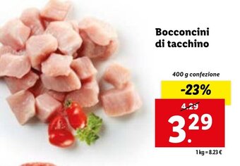 Lidl Bocconcini di tacchino 400 g confezione offerta