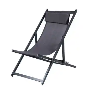 Poltrona da esterno 'summer' pieghevole con cuscino grigio, 95x58,5x95 cm