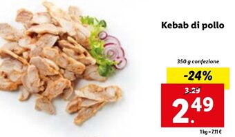 Lidl Kebab di pollo 350 g confezione offerta