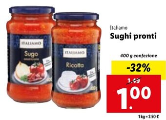 Lidl Italiamo Sughi pronti 400 g confezione offerta