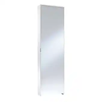 Scarpiera anta specchio 10 paia l50xp18xh180cm in melaminico colore bianco