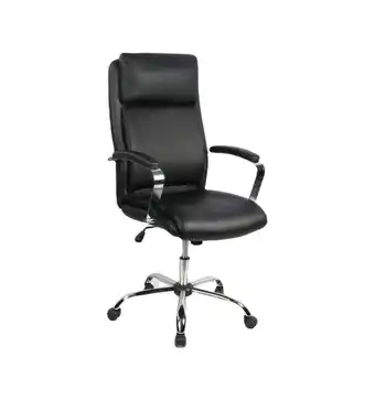 Sedia ufficio 'princeton' in ecopelle nera, 64x75x115-123 cm