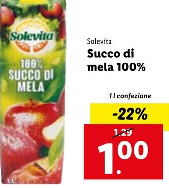 Lidl Solevita Succo di mela 1l confezione offerta
