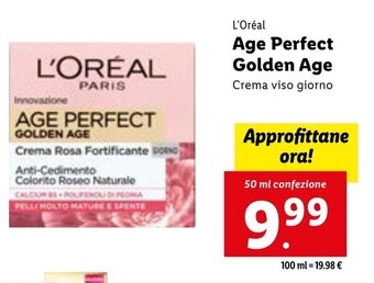 Lidl L'ORÉAL AGE PERFECT GOLDEN AGE 50 ml confezione offerta