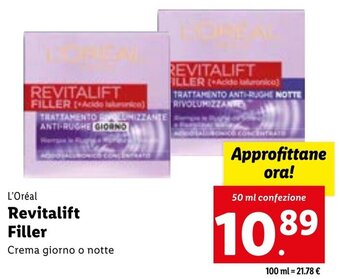 Lidl L'Oréal Revitalift Filler 50 ml confezione offerta