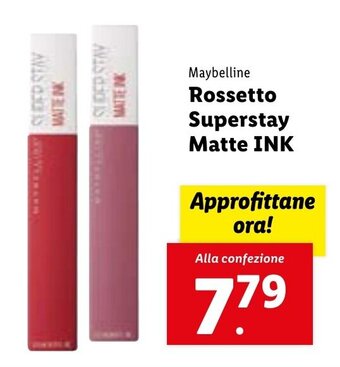 Lidl Maybelline Rossetto Superstay Matte INK offerta