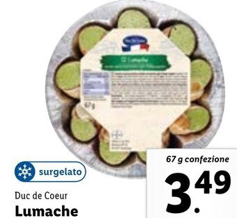 Lidl Duc de Coeur Lumache 67 g confezione offerta