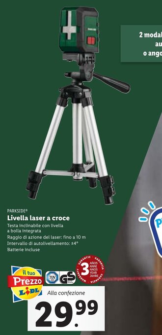 Lidl PARKSIDEⓇ Livella laser a croce offerta