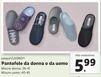 Lidl esmaraⓇ/LIVERGY® Pantofole da donna o da uomo offerta