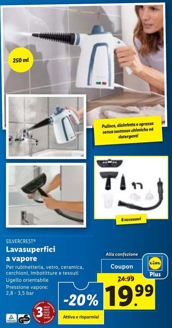 Lidl SILVERCRESTⓇ Lavasuperfici a vapore offerta