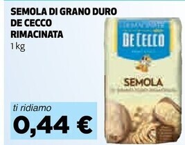 Coop De cecco semola di grano duro rimacinata offerta