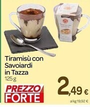 Tiramisù con savoiardi in tazza