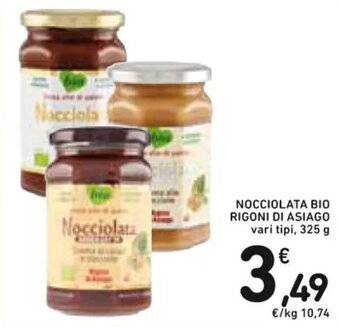 Spazio Conad NOCCIOLATA BIO RIGONI DI ASIAGO 325 g offerta