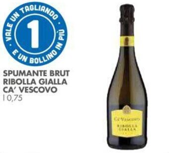 Italmark SPUMANTE BRUT RIBOLLA GIALLA CA' VESCOVO l 0,75 offerta