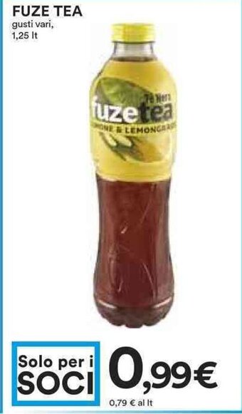Coop FUZE TEA gusti vari, 1,25 lt. offerta