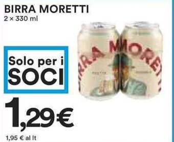 Coop BIRRA MORETTI 2 x 330 ml offerta