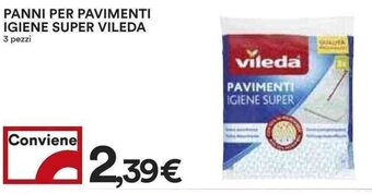 Coop PANNI PER PAVIMENTI IGIENE SUPER VILEDA 3 pezzi offerta
