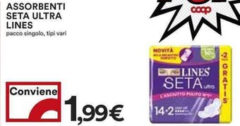 Coop ASSORBENTI SETA ULTRA LINES offerta