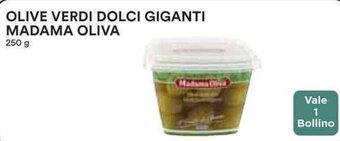 Coop OLIVE VERDI DOLCI GIGANTI MADAMA OLIVA 250 g offerta