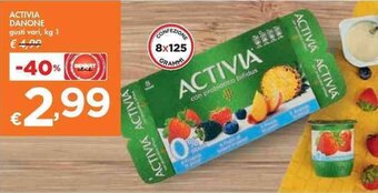 Bennet ACTIVIA DANONE gusti vari kg 1 offerta