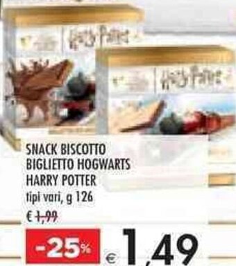 Bennet SNACK BISCOTTO BIGLIETTO HOGWARTS HARRY POTTER tipi vari g 126 offerta