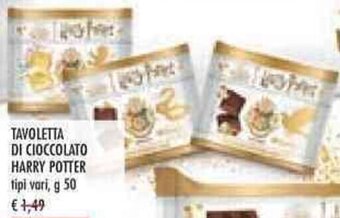 Bennet TAVOLETTA DI CIOCCOLATO HARRY POTTER tipi vari g 50 offerta
