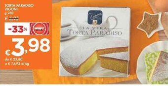 Bennet TORTA PARADISO VIGONI g 250 offerta