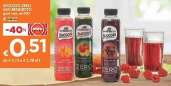 Bennet SUCCOSO ZERO SAN BENEDETTO gusti vari ml 400 offerta