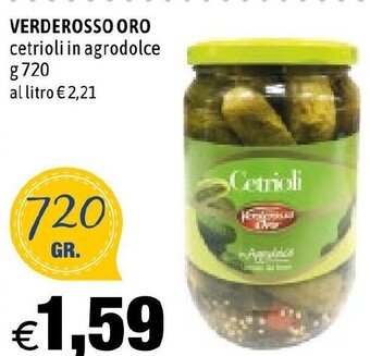 Hurrà VERDEROSSO ORO cetrioli in agrodolce gr. 720 offerta