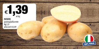 Hurrà PATATE pasta gialla rete kg 1,5 offerta