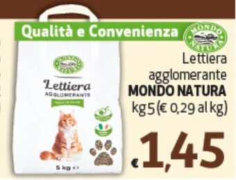 Spak Supermercati Lettiera agglomerante MONDO NATURA kg 5 offerta