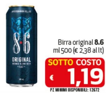 Spak Supermercati Birra original 8.6 ml 500 offerta