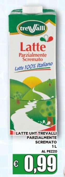 LATTE UHT TREVALLI PARZIALMENTE SCREMATO 1 L